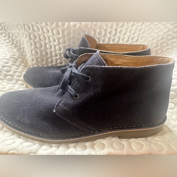 SCANDIA WOODS Mens Suede Leather Dress Boot 11 W Navy Blue Shoes - Picture 2 of 9